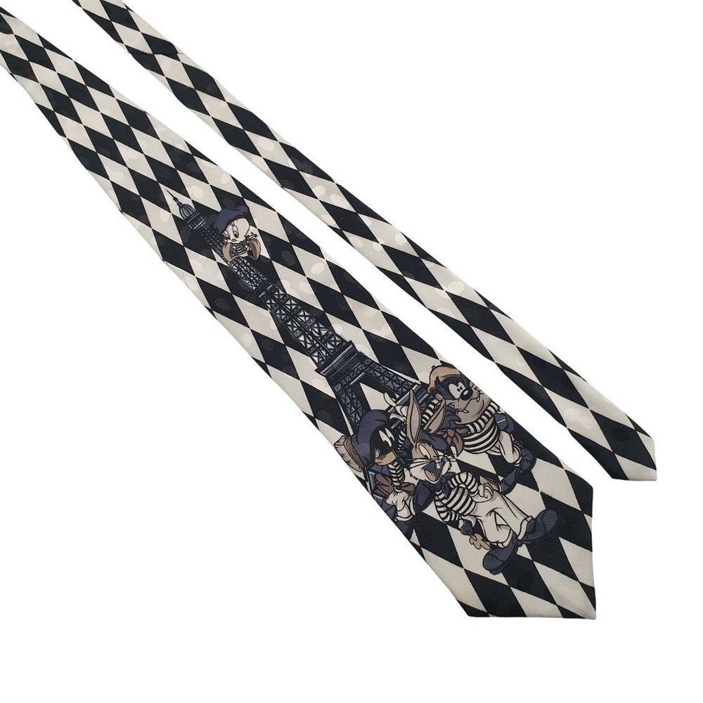 Looney Tunes Mania Vintage Mens Tie Eiffel Tower Characters Marvin Taz Bugs